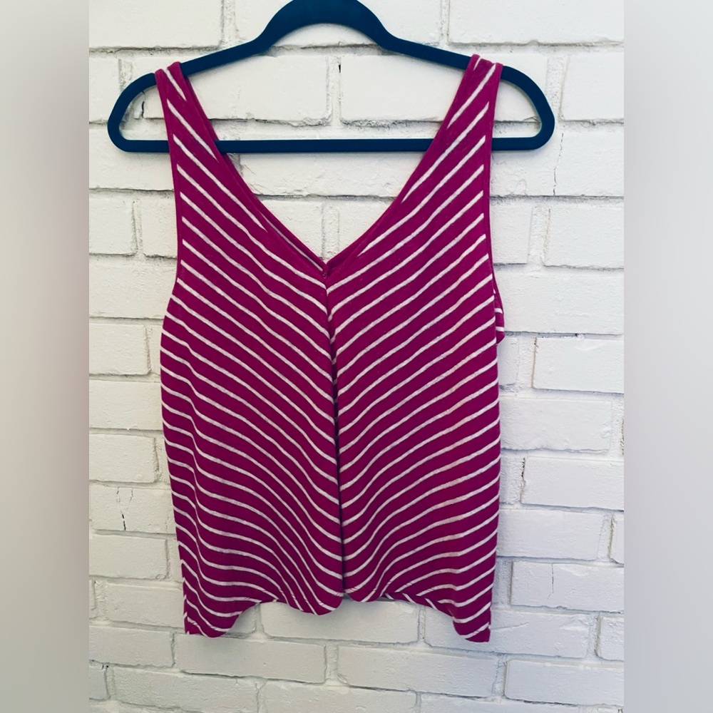 LOFT/NWOT/Purple & White Stripe Linen Blend Tank Size medium$15